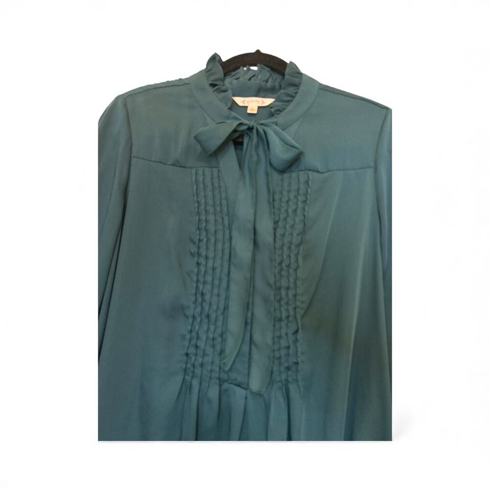 Nanette by Nanette Lepore Dark Teal Blouse with Bow Detail - Picture 5 of 6